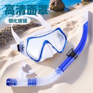 Adult Snorkeling Equipment Diving Mirror Mask Full Dry Snorkel Set Waterproof Men's and Women's One-Piece Large Frame Swimming Goggles
