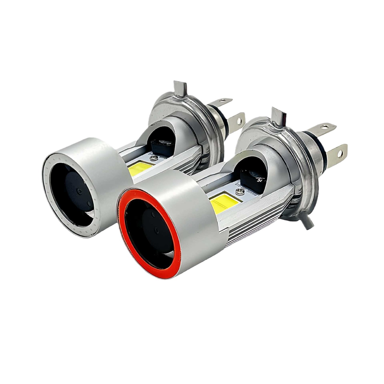 Cross-border motorcycle lights angel eyes led headlights HS1 H4 ghost fire devil eyes electric car modified three-claw BA20D