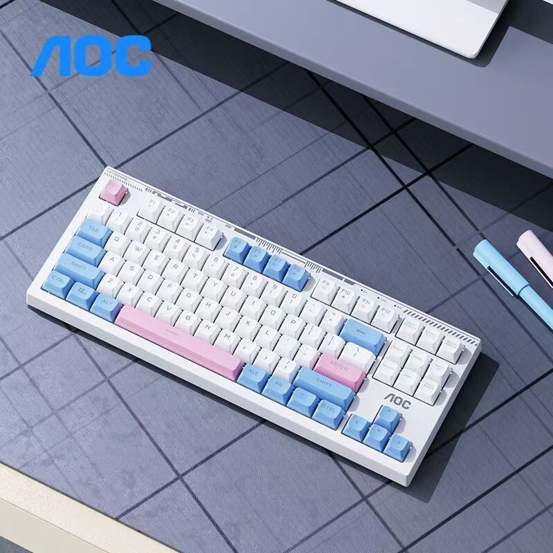 冠捷AOCGK168有線バックライトゲームキーボード87キーの色合わせ機械手触り電気競争ゲームオフィスキーボード|undefined