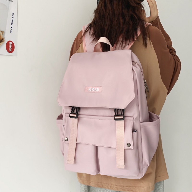 Stylish Unisex Backpack Simple Solid Colour Large Capacity Bag_voghion.com