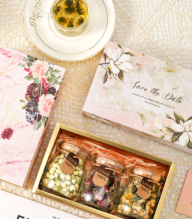 Teacher's Day Herbal Flower Tea Gift Box with Rose Blend 100g Cold Brew Loose Tea specifications