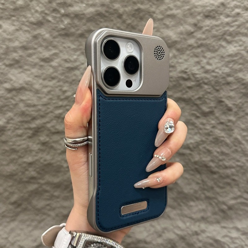 iPhone17Promaxに適したフレームレスアロマレザー磁気吸着式携帯電話ケース、Apple16メタル保護ケース15|undefined