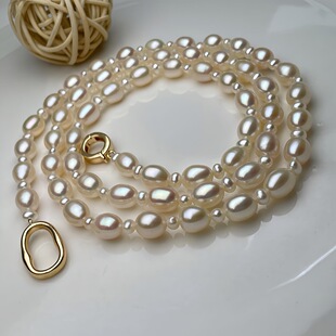 Pearl necklace autumn and winter with fresh water real pearl clavicle chain women's high-end gentle sweater chain Joker wholesale