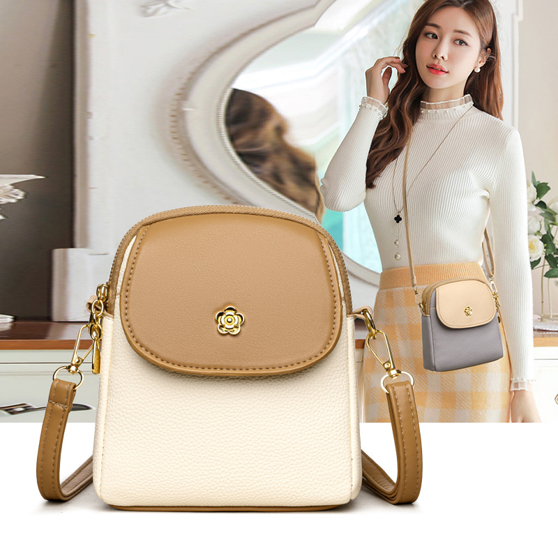 Bolso de teléfono móvil para mujeres 2024 nuevo mochila de cuero de verano sensación de textura de moda exquisita bolso de hombro