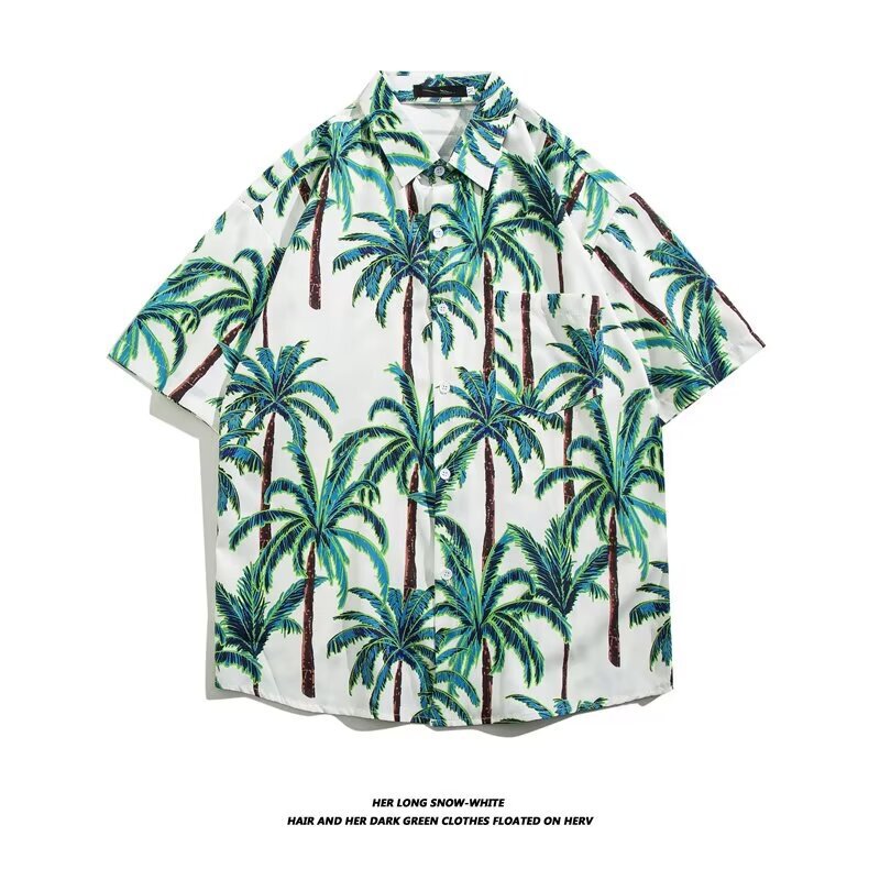 Japanese Style Men's Short-sleeved Shirt Men's Fashionable Handsome Summer Men's Salt Style New Fashionable Ins Loose Shirt for Couple