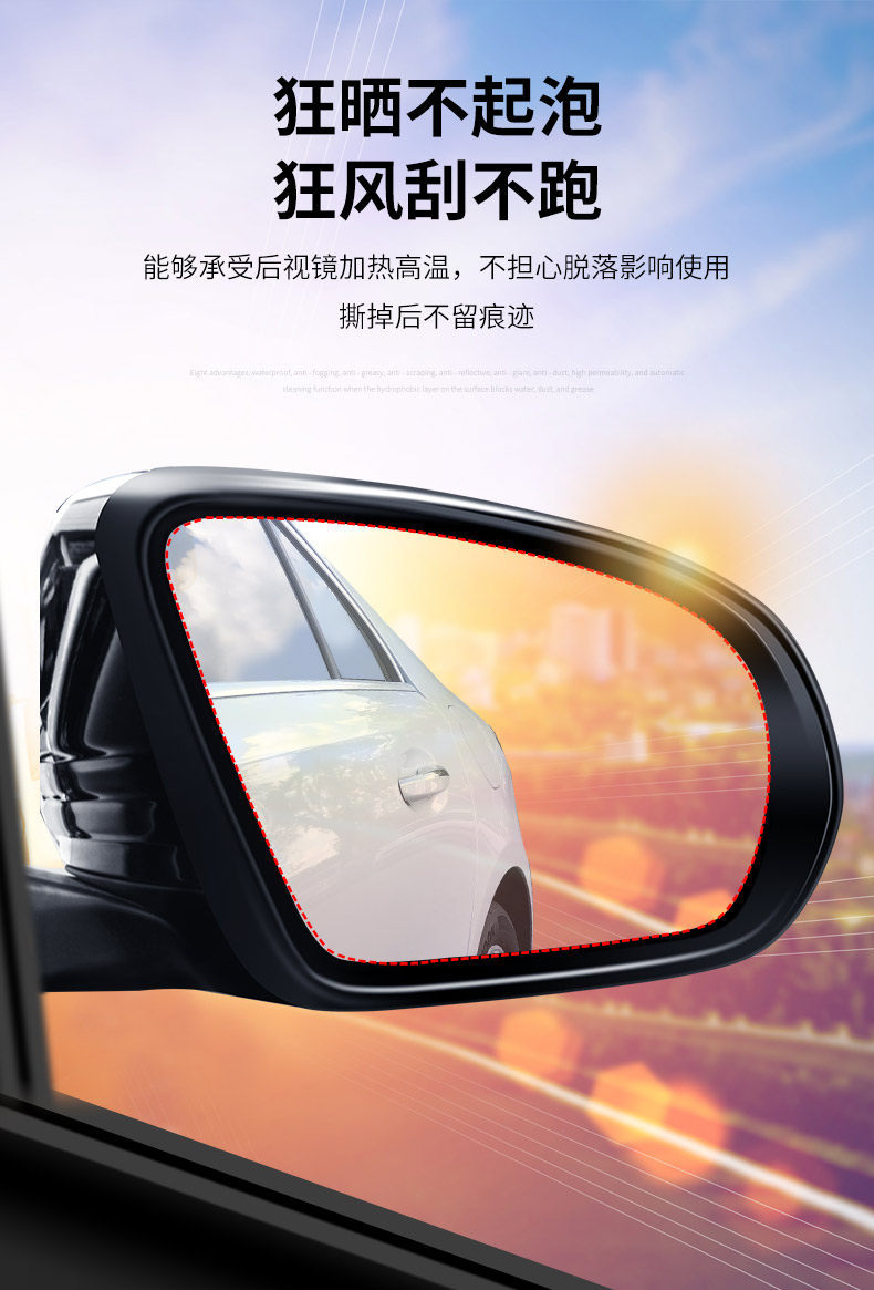 Anti-Glare Stickers for Cars, Reflective Anti-Dazzle Film, Full-Screen High-Definition Waterproof Rearview Mirror Anti-Fog and Anti-Rain Film