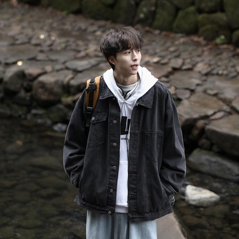 Japanese asymmetrical denim men's trend brand autumn jacket for…