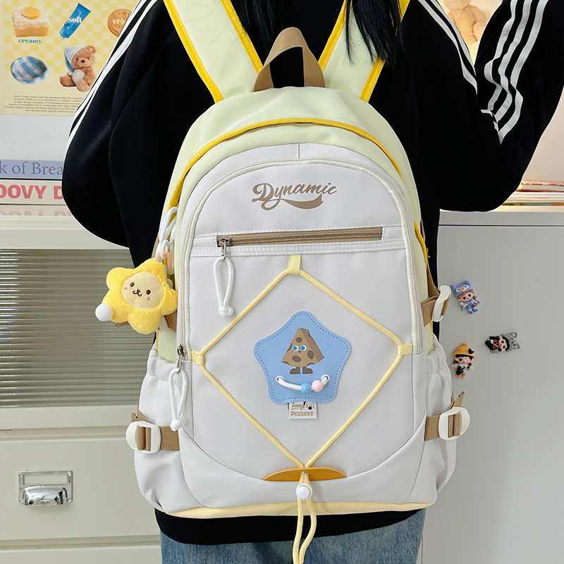 Zaino unisex in nylon alla moda con design traspirante - Zaino scolastico leggero per studenti universitari in vari colori_voghion.com