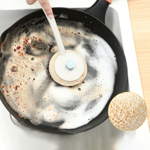 Bamboo fiber long-handled pot brush, sink and stove sanitary cleaning brush that does not damage the pot, pot washing brush, pot brushing artifact wholesale