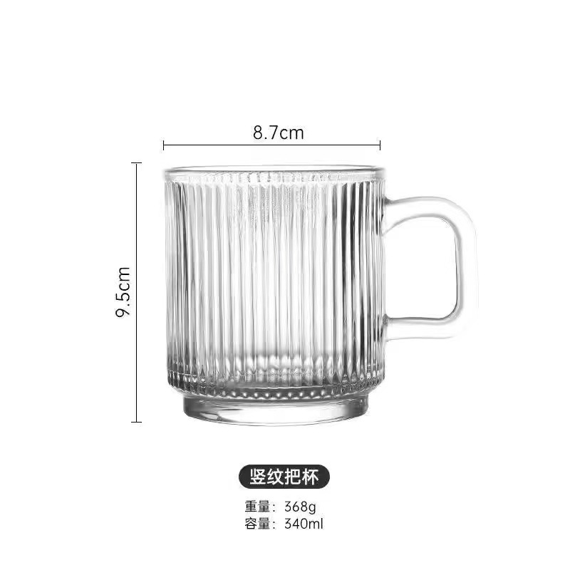 Inswind vertical taza de vidrio con tapa mango taza de menú taza de agua de alto valor de cara taza de desayuno de leche taza de bebida