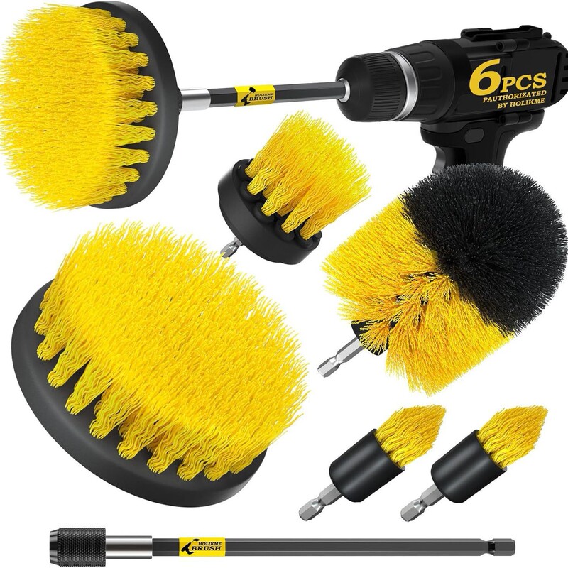 Cross-Border 6-Piece Cleaning Brush Electric Cleaning Brush Multi-Purpose Scrub Brush Set Suitable for Floor Car Cleaning Brush