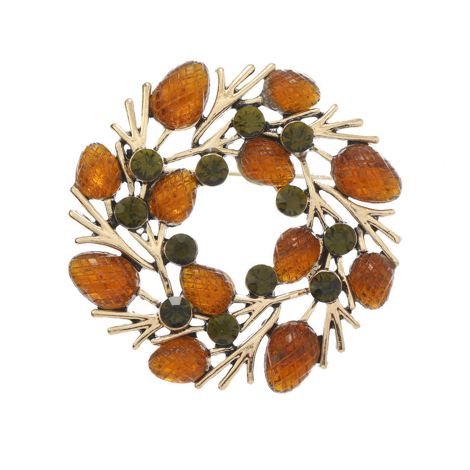 Broche criativo de Natal em geleia de champanhe e avelã, estilo florestal, acessório para terno universitário, presente perfeito para presente._voghion.com