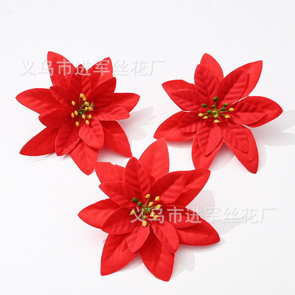 Realistic red golden Christmas decorations