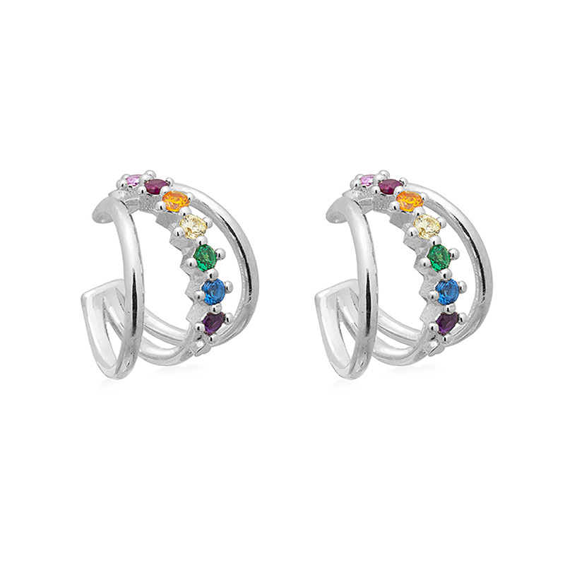 3g Weight Copper Ear Needle Material Zircon Inlay Material Ear Studs Classification 1 Pair Quantity Holiday, Daily Occasion Copper Material Solid Color Pattern Women's Gender Inlay Design Simple Style, Classic Style Style 1 Pair Simple Style Classic Style Solid Color Inlay Copper Zircon Ear Studs 7