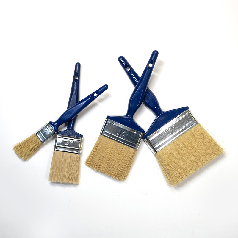 Brocha de pintura con mango de plástico, mango largo, cerdas suaves, imitación de cerda de jabalí, brocha de limpieza, cabezal de brocha para pintura industrial