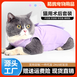 Autumn new cat clothes postoperative anti-licking sterilization clothing pet supplies anti-infection anti-bacteria comfortable high elasticity