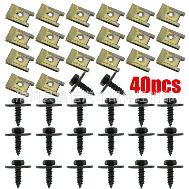 40pcs car decoration fixing fast wire gasket for Mercedes-Benz BENZ suitable for black zinc plated hexagon head self-tapping screws