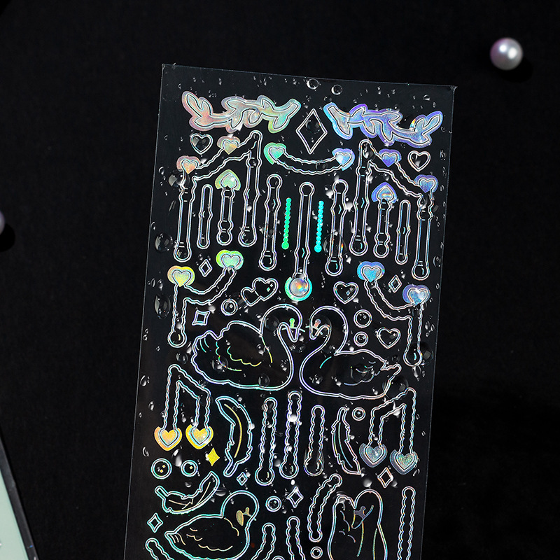 Aurora LINE láser pegatinas diy foto decoración base material collage pegatinas de papelería
