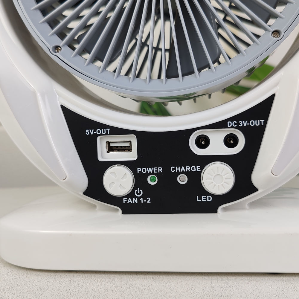 Rechargeable Fan Oferta especial Ventilador de mesa con iluminación LED Ventilador solar Ventilador de emergencia recargable