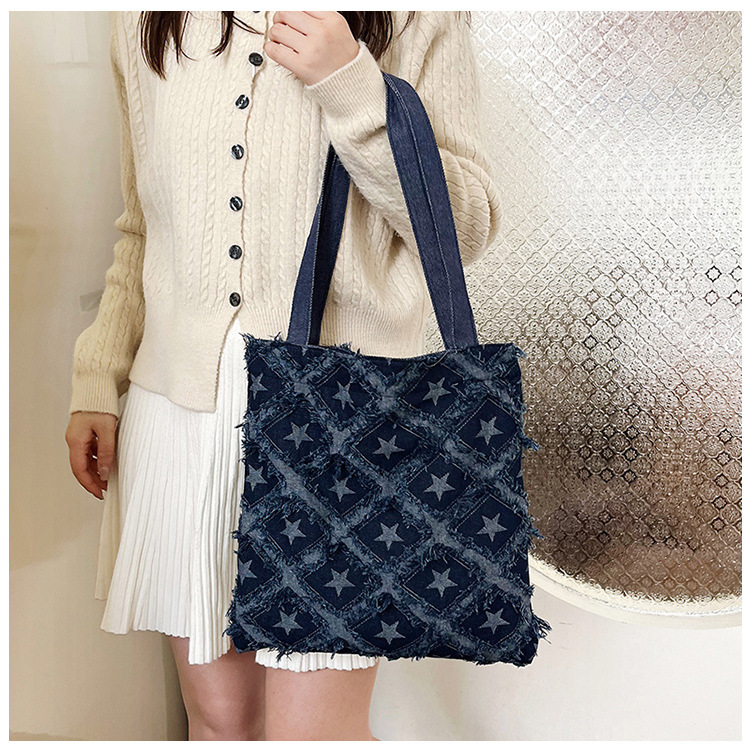 2024 New bucket bag, starry fringed fringe single-shoulder bag, autumn trendy and personalized design handbag, crossbody bag undefined