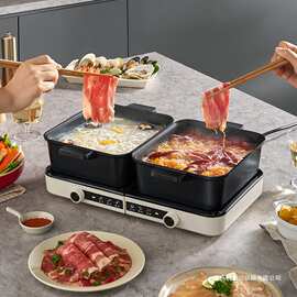 小熊电煮锅DHG-F60N7叠叠锅家用宿舍多功能一人食分体式鸳鸯锅6L