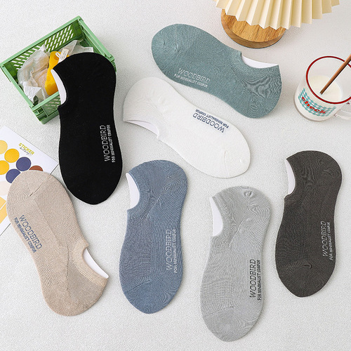 Mesh Invisible Socks Men's Summer New Thin Cotton Socks Men's Socks Low Cut Shallow Mouth Solid Color Breathable Boat Socks Wholesale