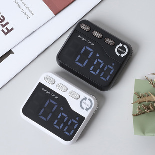 Amazon Export Led Multifunctional Rotating Ultra-Thin Timer Kitchen Student Exam Baking Beauty Timer