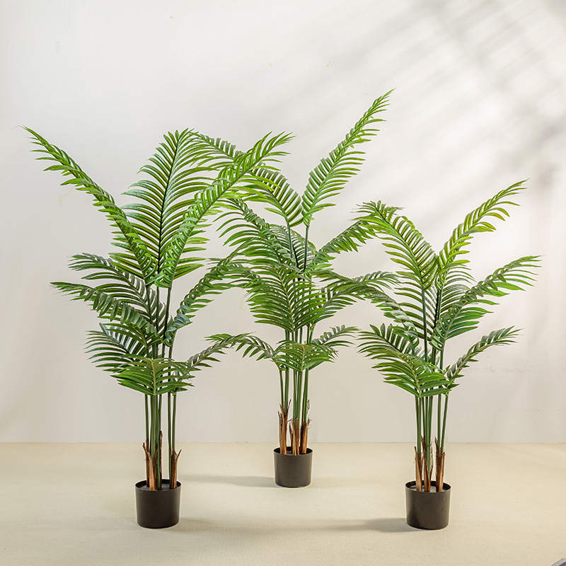 Especializado transfronterizo para simulación de girasol de cola suelta árbol de simulación grande planta de girasol de cola de fénix bonsái planta verde decoración de la sala de estar del hogar