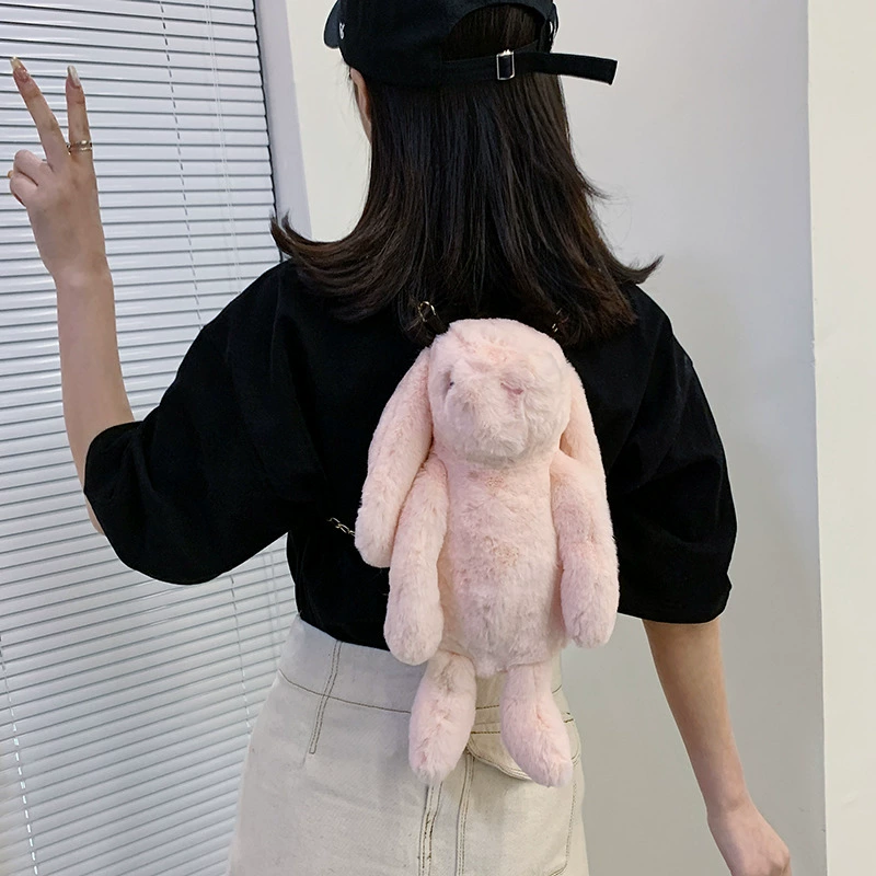 Plush rabbit, doll, shoulder bag, cute backpack, one-shoulder bag