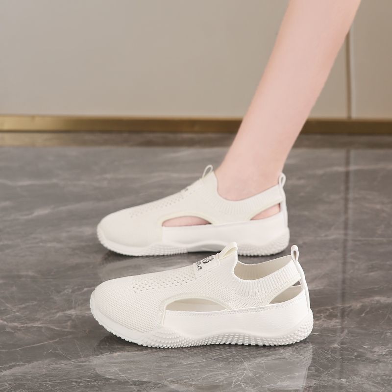 Summer Mesh Sandals Hollow 2025 Summer Breathable New Lazy Pedal Soft Sole Shoes