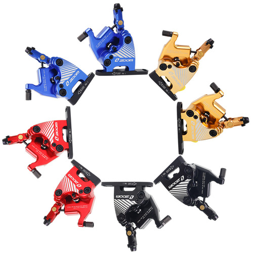 ZOOM wire-pull oil disc dual-piston hydraulic brake calipers are compatible with 140/160 road flat-mount oil disc brake calipers