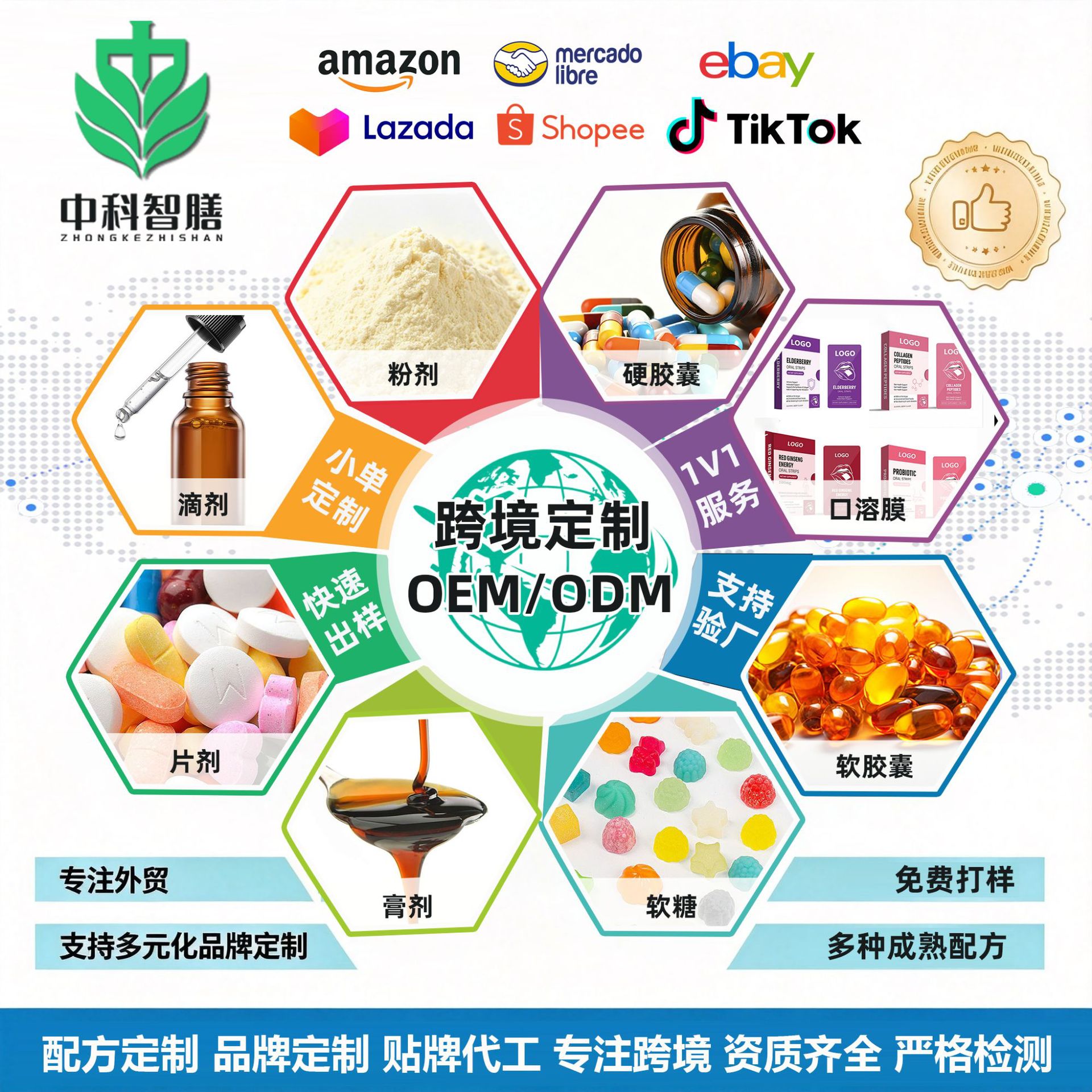 定制保健胶囊源头工厂牛至油生物素维生素褪黑素益生菌复合镁胶囊