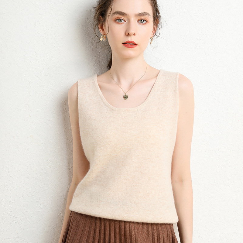 U-Neck Cashmere Sweater for Women, 100% Pure Cashmere Camisole, Women's Inner Sweater, New Versatile Item