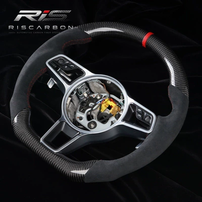 Steering wheel black suede carbon