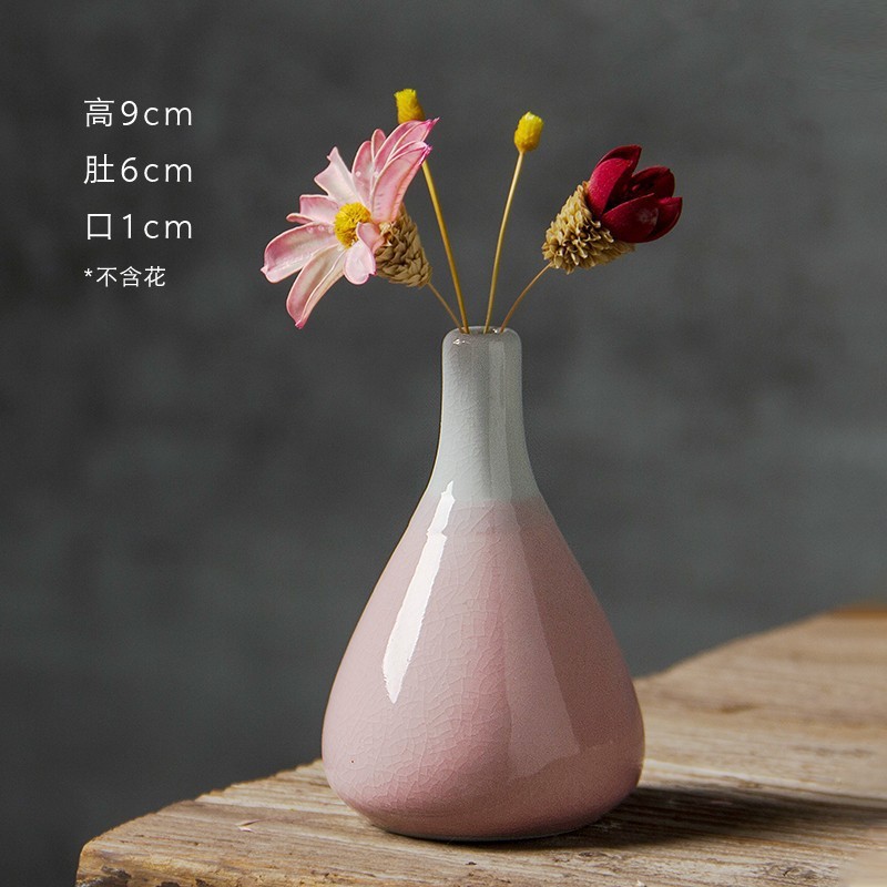 景德镇陶瓷小花瓶ins风卧室水培植物客厅摆件插花干花手工装饰品|undefined
