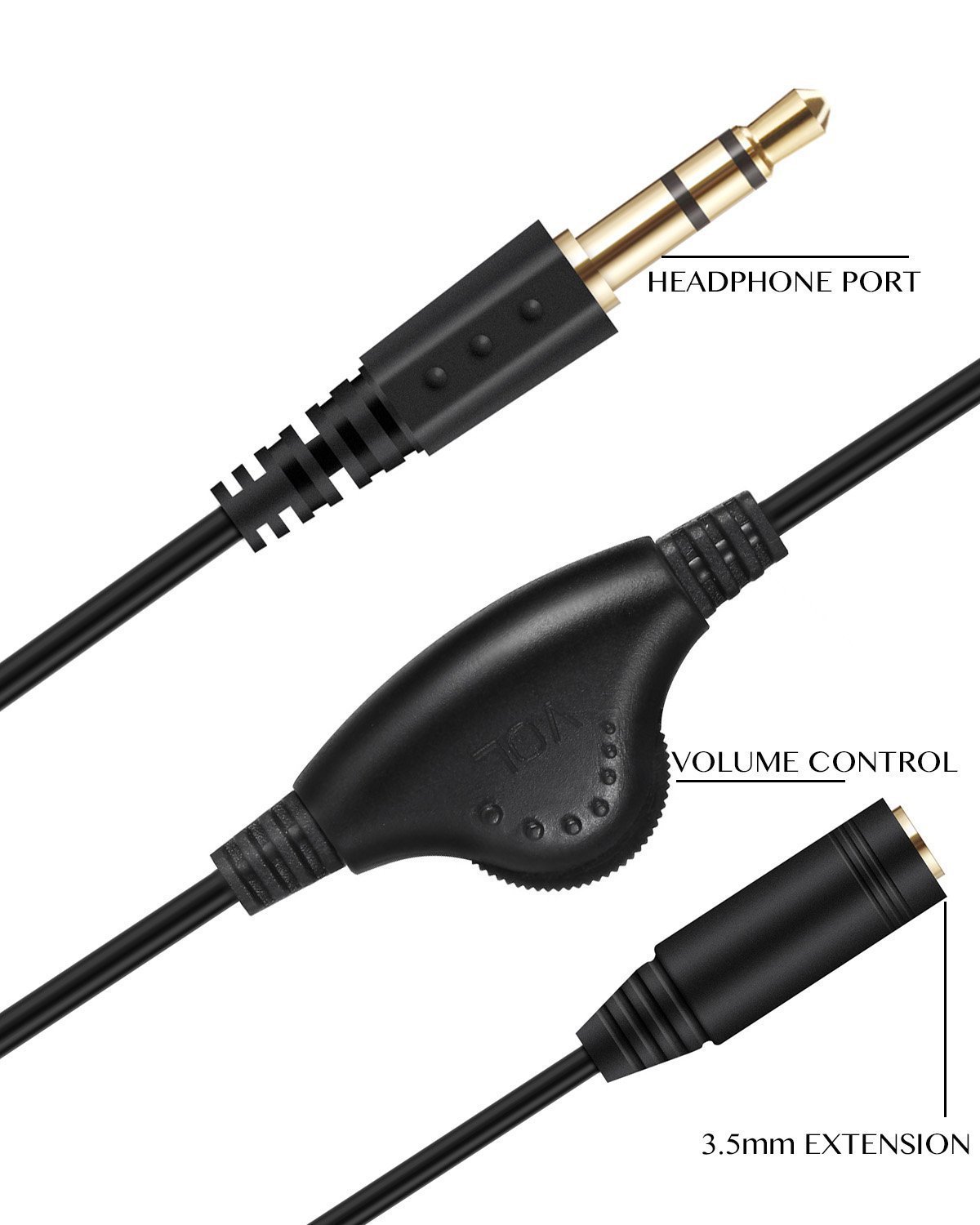 3.5mm audio cable Public to control the audio extension of the audio extension line, control the adjustment of the pulley -type adjustment audio cable 3