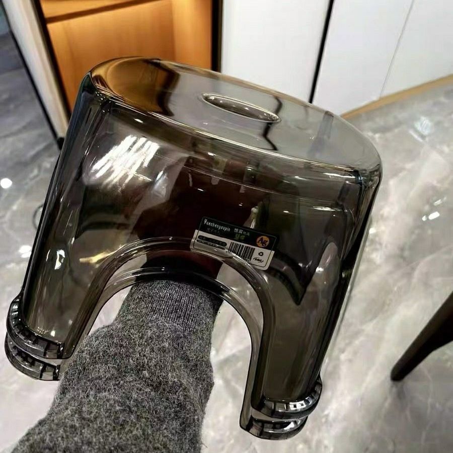 Taburetes transparentes taburetes pequeños taburetes de oficina en el hogar para pisar taburetes antideslizantes taburetes de baño de cambio de zapatos Zhigao Round