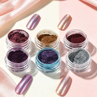 Nail Art Sequins, Laser Glitter, Dırnaq bəzəkləri - 6-color-laser-sunglasses-powder-3g-round-bottle
