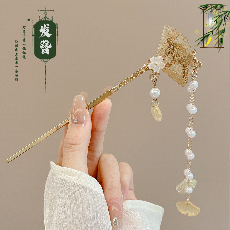 Flores chinas retrógradas flange paso agitando pinzas de cabello de mujer elegante ropa de estilo chino pinzas de cabello de cabello de cabeza trasera pinzas de cabello