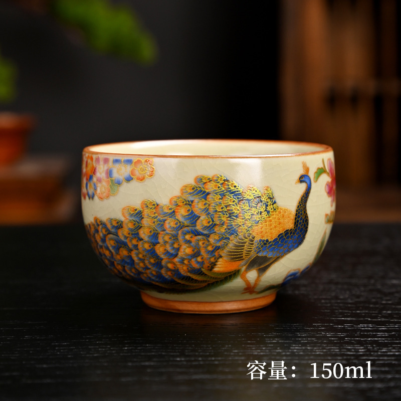 汝窑茶杯泡茶杯开片主人杯客杯珐琅彩品茗杯个人杯陶瓷纪念伴手礼|undefined