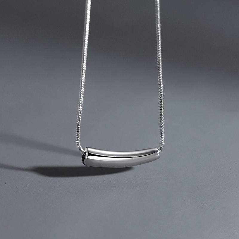 Vintage Men's Snake Bone Chain Necklace In Silver Plated Metal_voghion.com