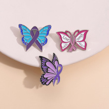 跨境新品可爱少女系列蝴蝶造型金属胸针创意彩色昆虫配饰合金徽章