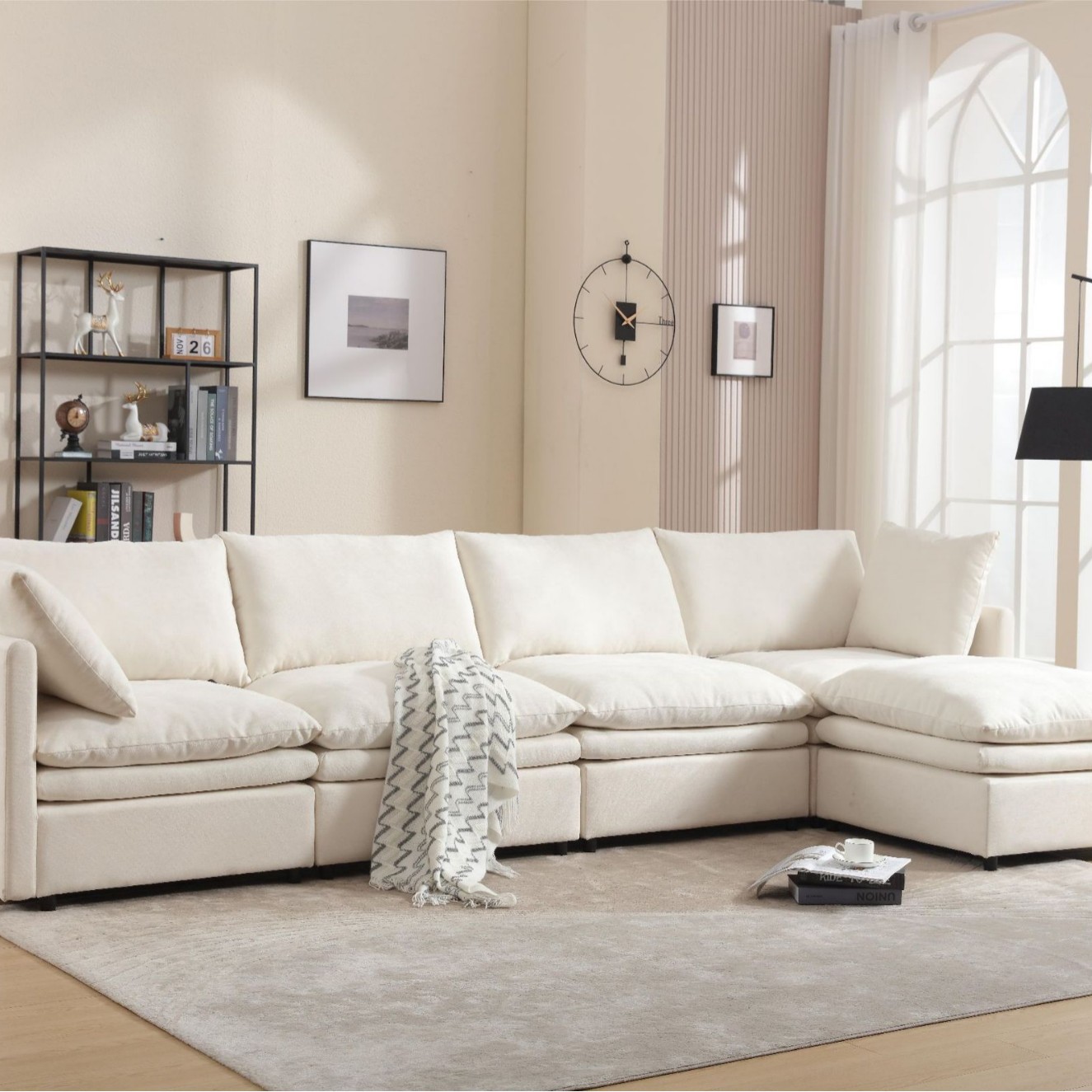 Sofá de tela nórdica de lujo ligero hogar combinación sala de estar sofá Amazon