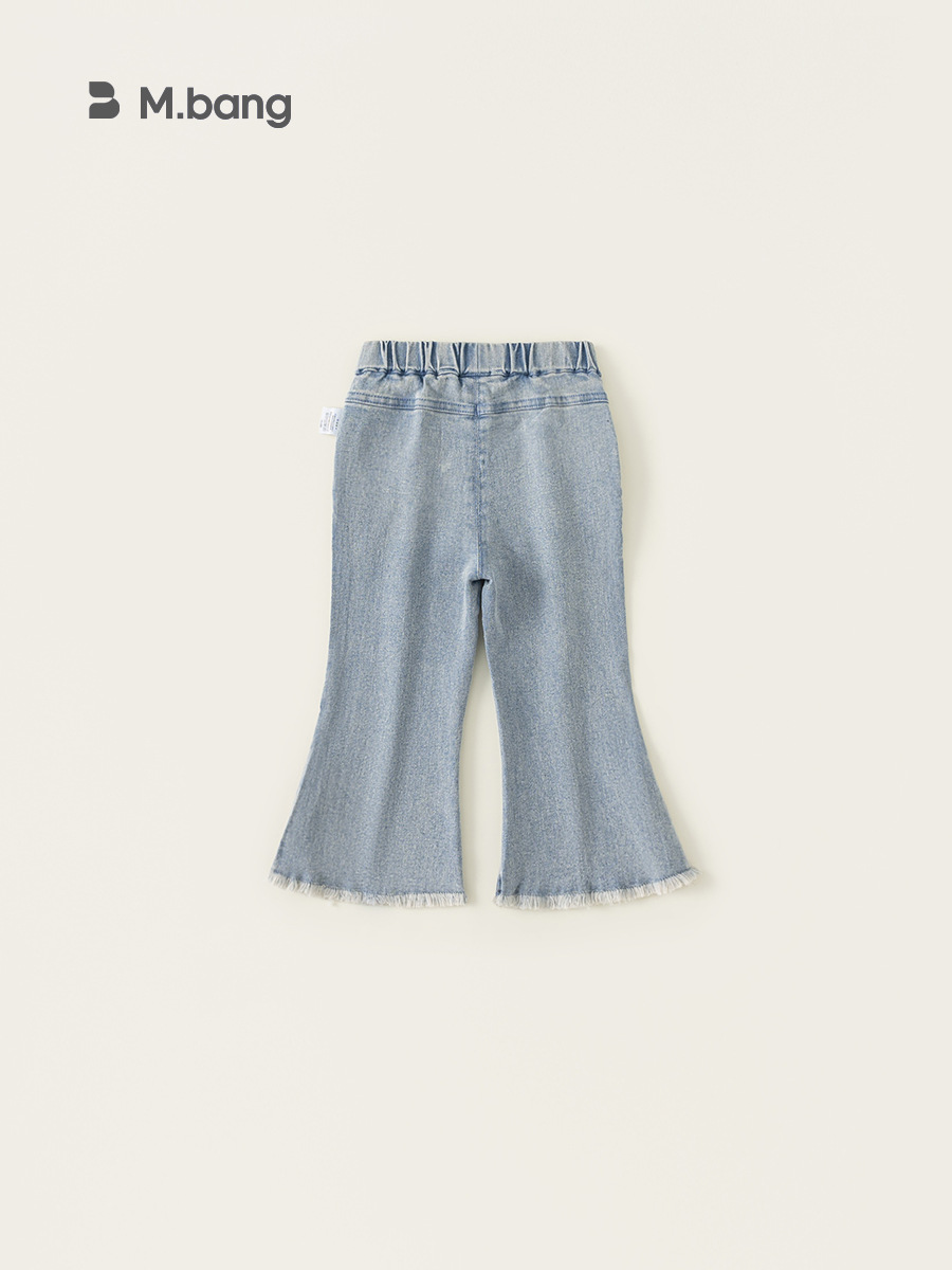 Youbao ropa para niños jeans para niñas primavera para niños nuevo estilo azul claro pies micro-hebilla de amor jeans para niños de moda image 5