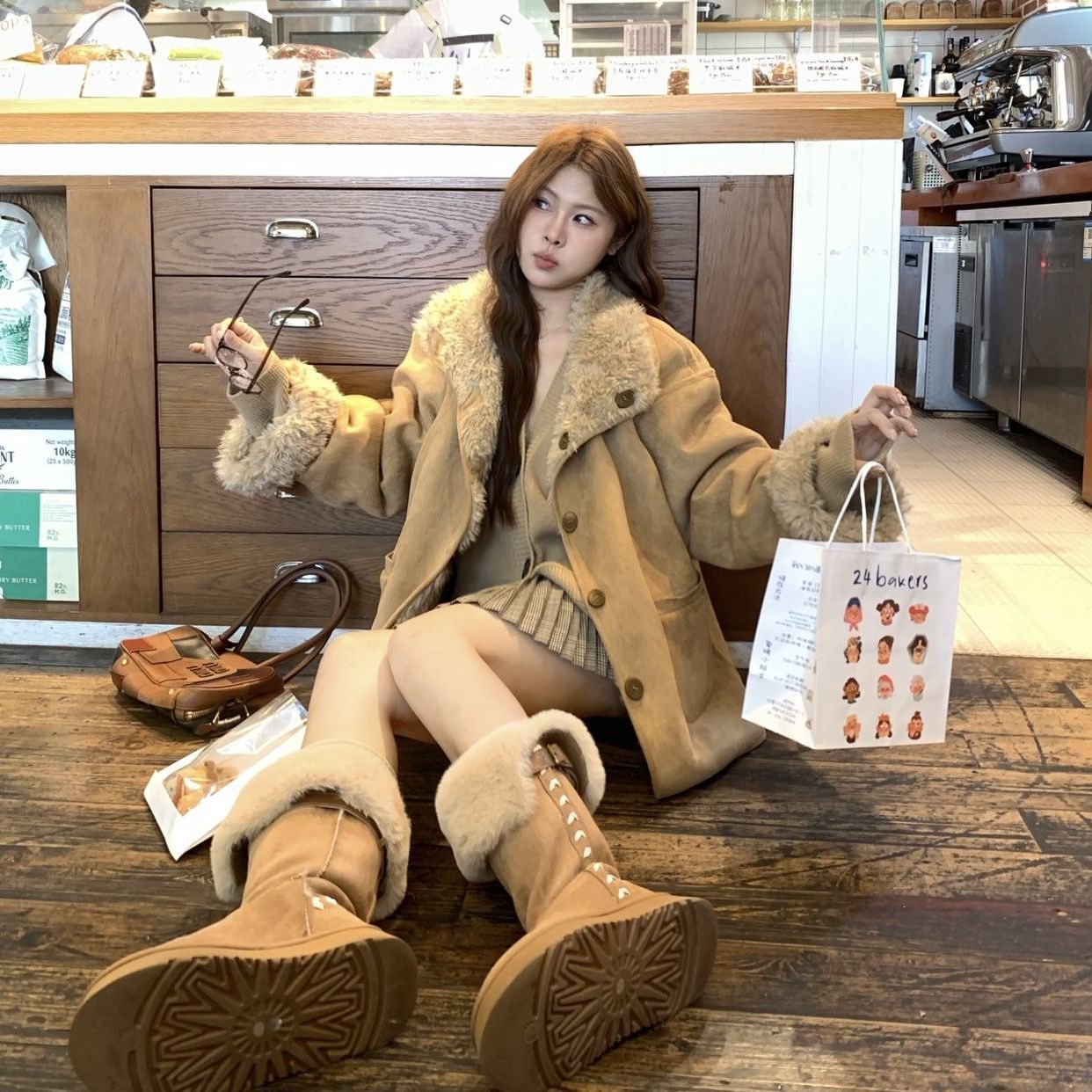 皮毛一体女羊羔毛2026秋冬新款麂皮超火加绒加厚环保皮草毛毛外套