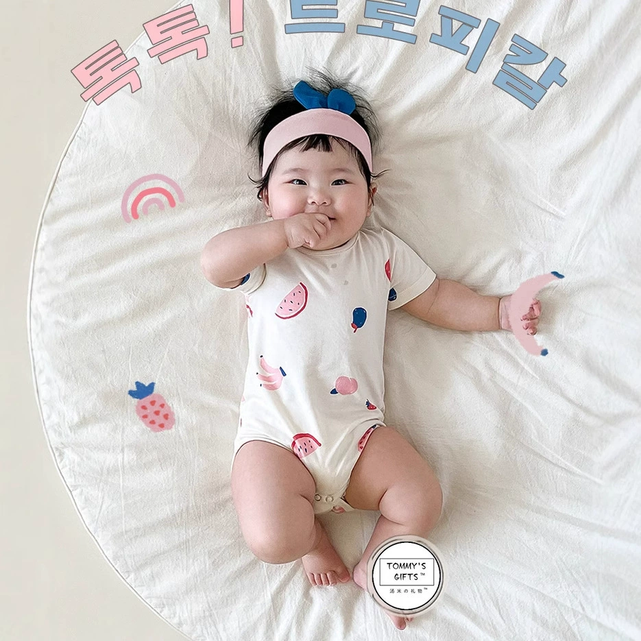 2024 Летняя новая корейская версия с коротким принтом Rins ветер детский комбинированная одежда для детей