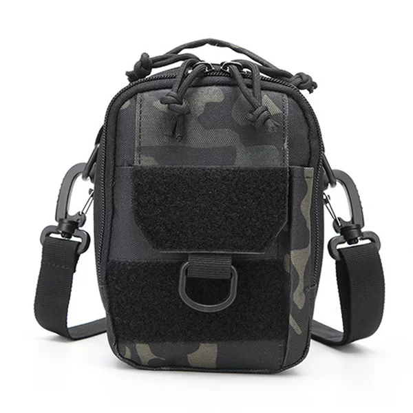 Outdoor Tactical Crossbody Double-Layer Small Square Bag Edc Tool Bag Molle Waist Bag Multi-Functional Handbag