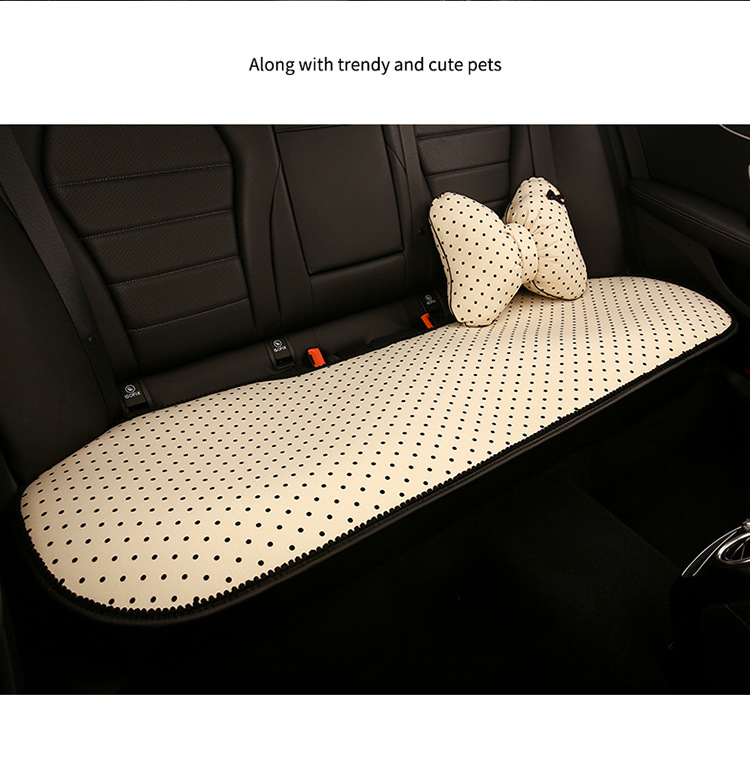 Car Seat Cushion Four Seasons Universal Cute Polka Dot Backrest Seat Cover