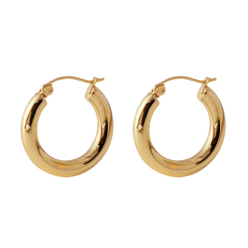 925 silver French hoop earrings for women ins style exaggerated personality light luxury simple internet celebrity earrings wholesale new trend