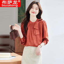 2025新款布萨龙长袖衬衫女士寸衫职业修身工作服大码正式装Q9962